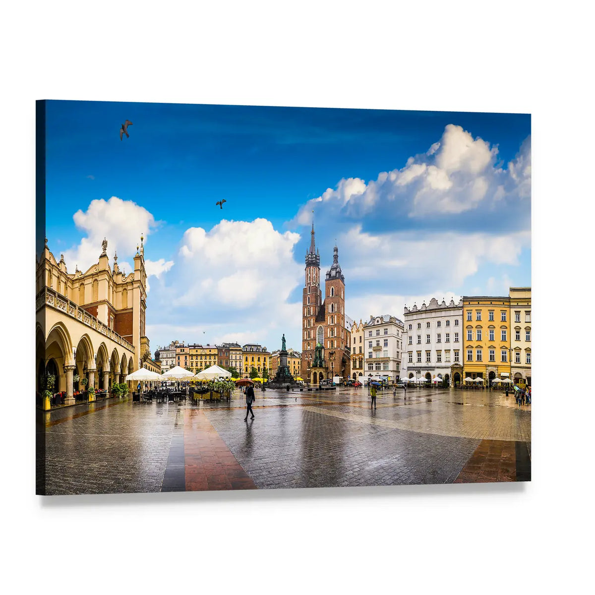 Historic Town Square in Poland Canvas Wall Art, single panel gallery wrapped canvas, angled product view
