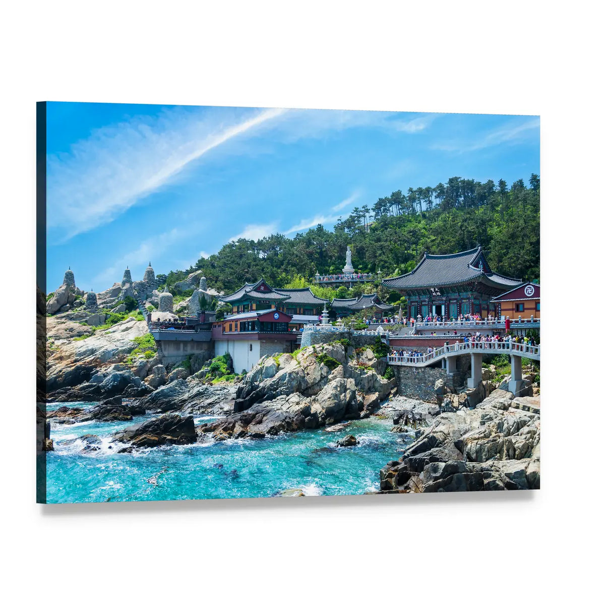 Haedong Yonggungsa Temple Canvas Wall Art, single panel gallery wrapped canvas, angled product view