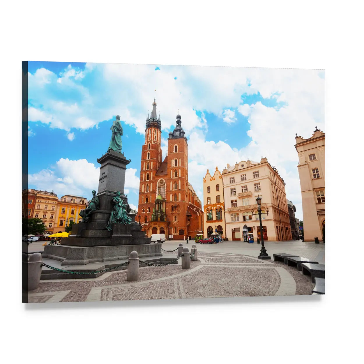 St. Mary's Basilica in Krakow Canvas Wall Art, single panel gallery wrapped canvas, angled product view