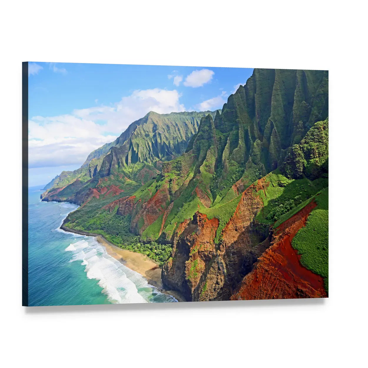 Na Pali Coast, Hawaii Canvas Wall Art, single panel gallery wrapped canvas, angled product view
