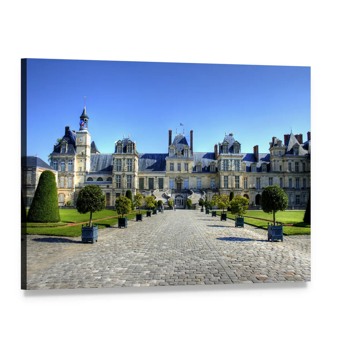 Chateau De Fontainebleau Canvas Wall Art, single panel gallery wrapped canvas, angled product view