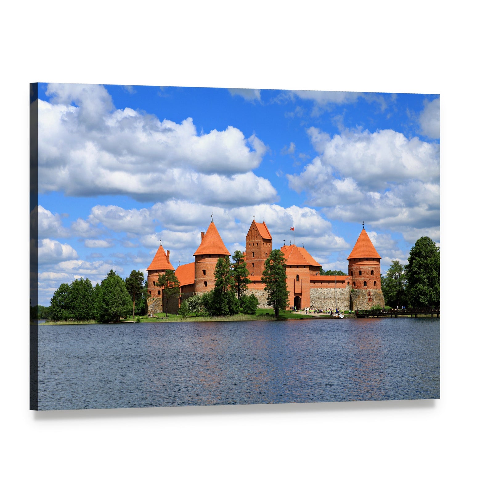 Trakai Island Castle in Lithuania Canvas Wall Art, single panel gallery wrapped canvas, angled product view