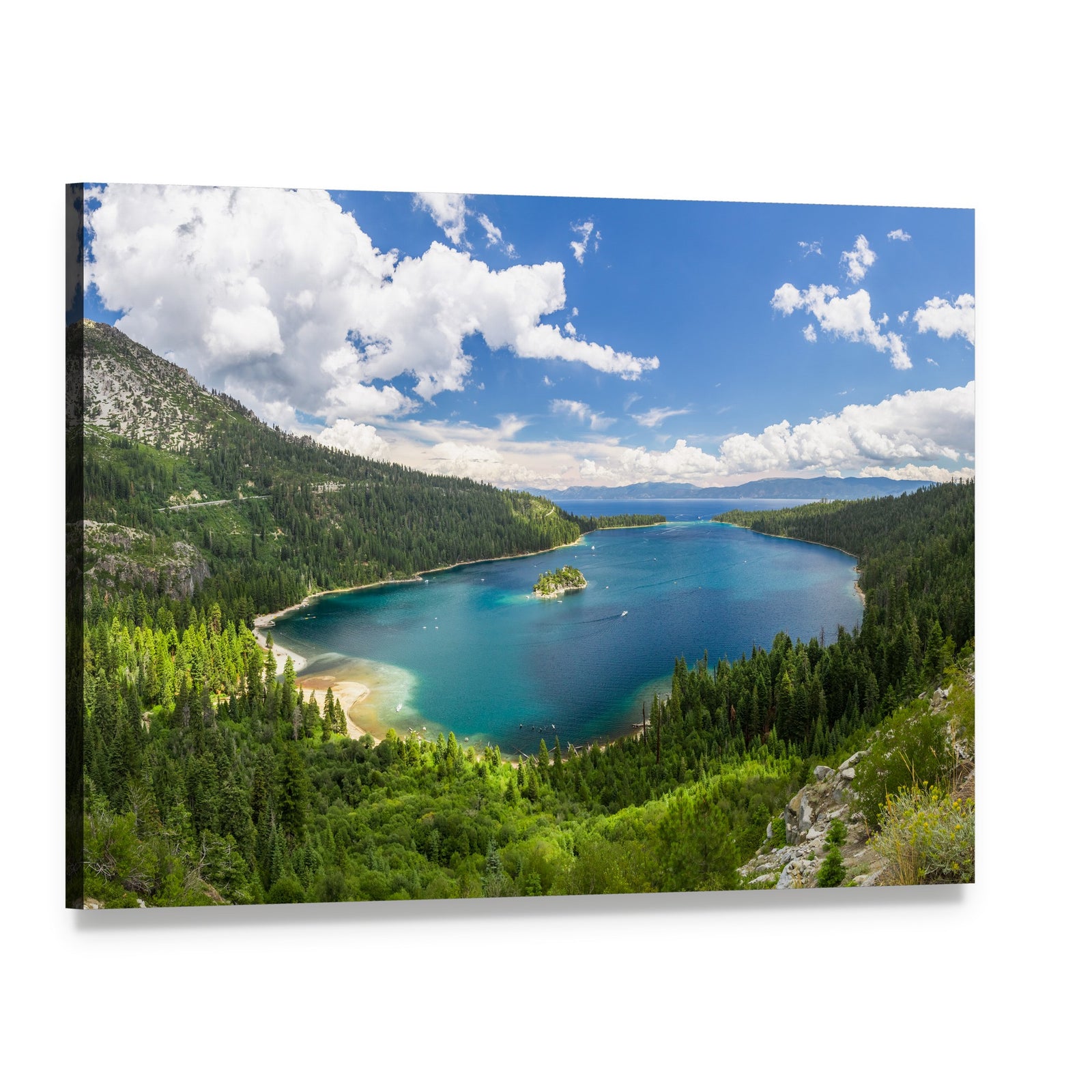 Emerald Bay, Lake Tahoe Canvas Wall Art, single panel gallery wrapped canvas, angled product view