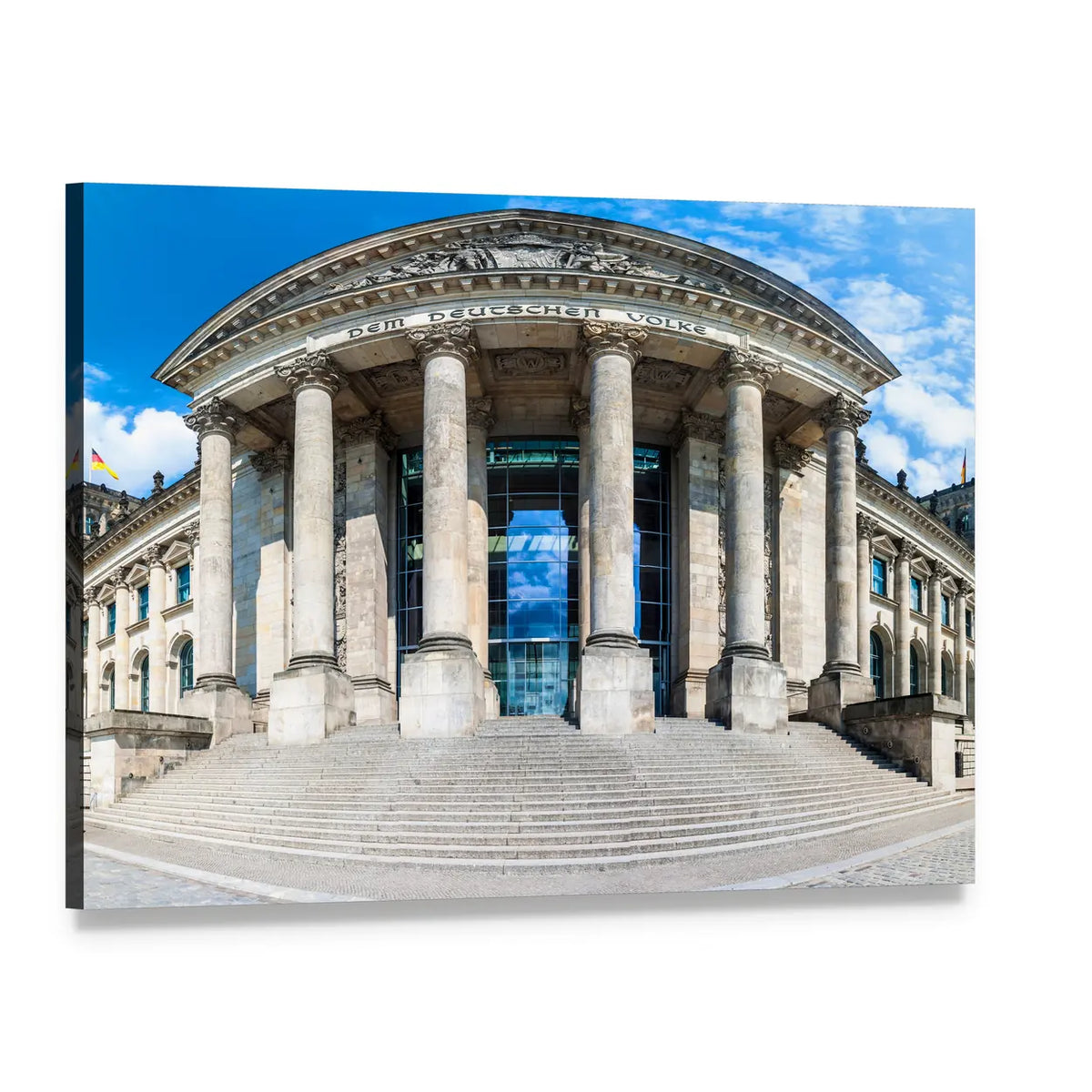 Reichstag Building Berlin Canvas Wall Art, single panel gallery wrapped canvas, angled product view