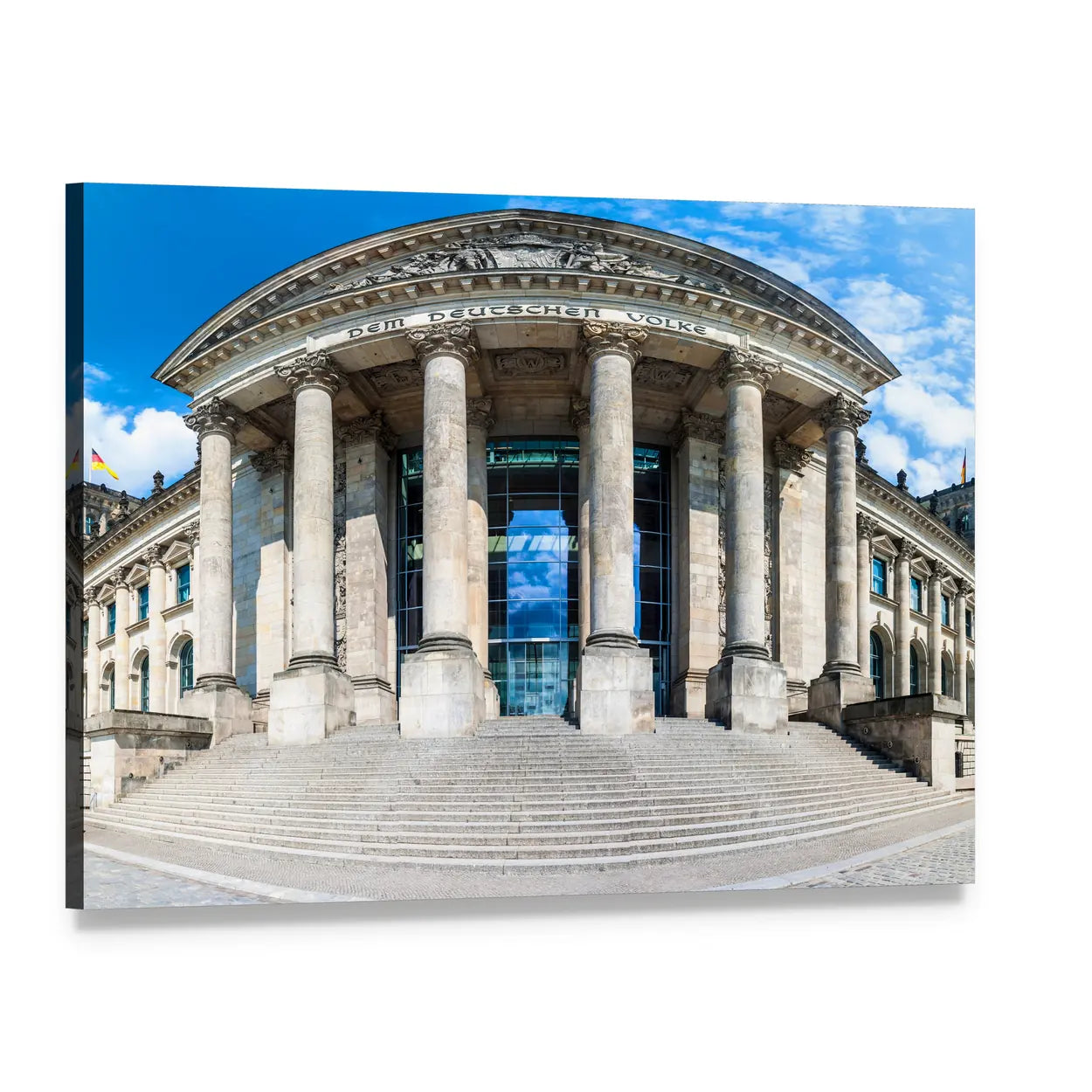 Reichstag Building Berlin Canvas Wall Art, single panel gallery wrapped canvas, angled product view