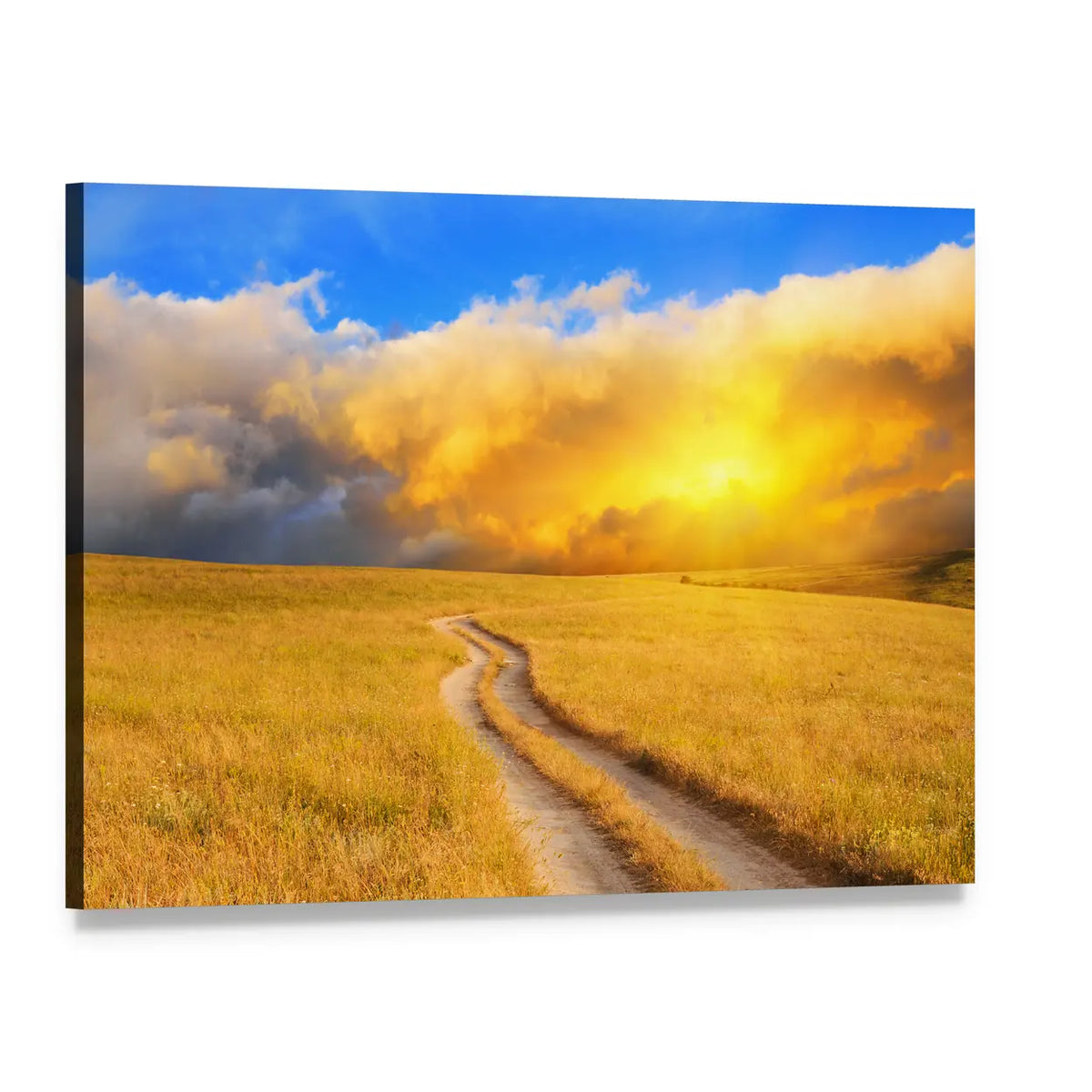 Sunrise Over the Meadow Canvas Wall Art, single panel gallery wrapped canvas, angled product view