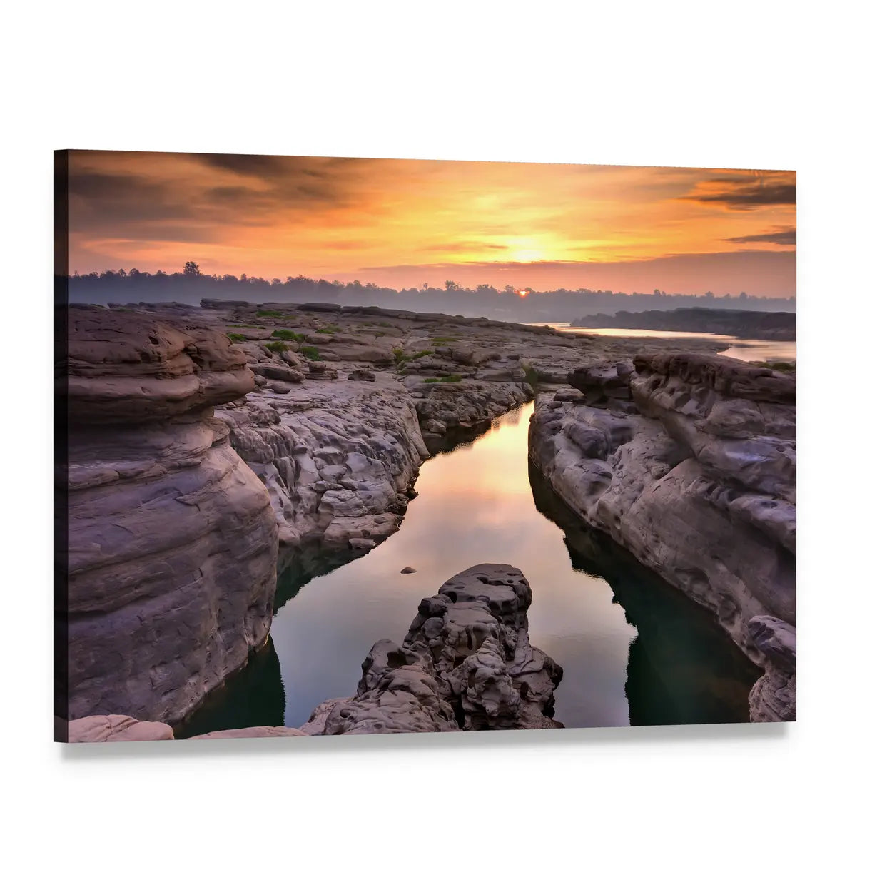 Sunrise At Thailand Grand Canyon Canvas Wall Art, single panel gallery wrapped canvas, angled product view