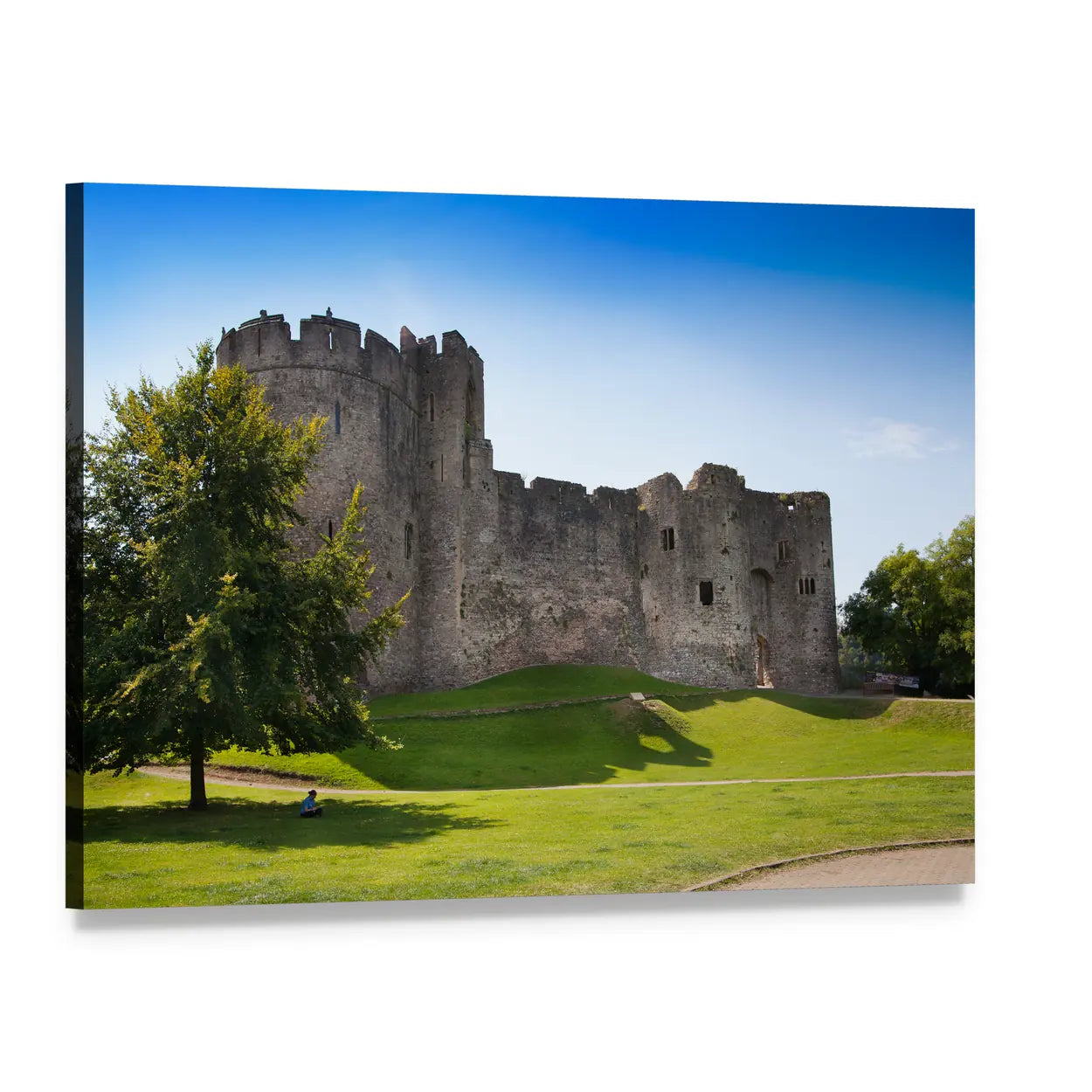 Chepstow Castle Ruins Canvas Wall Art, single panel gallery wrapped canvas, angled product view