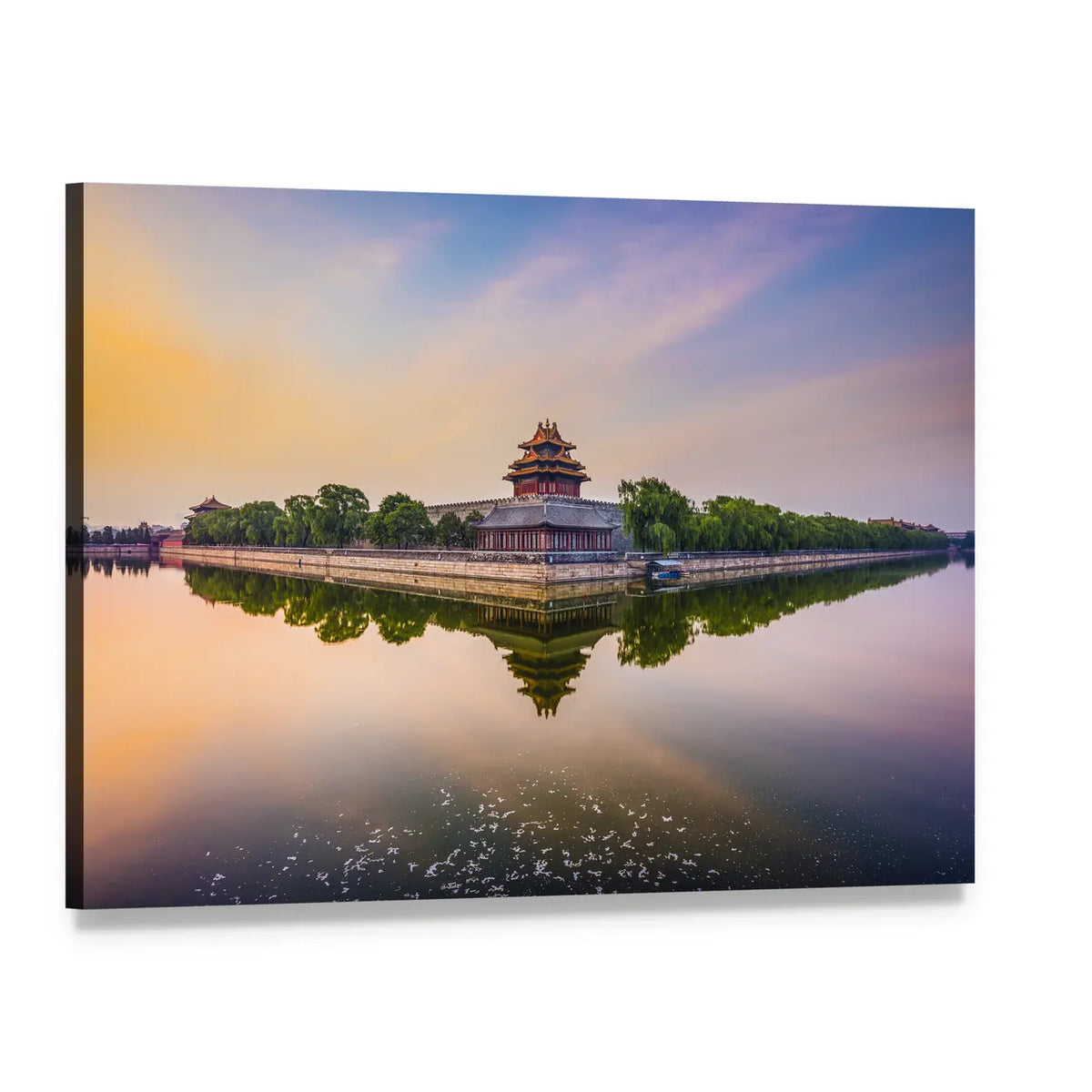 Imperial City North Gate at Sunset Canvas Wall Art, single panel gallery wrapped canvas, angled product view