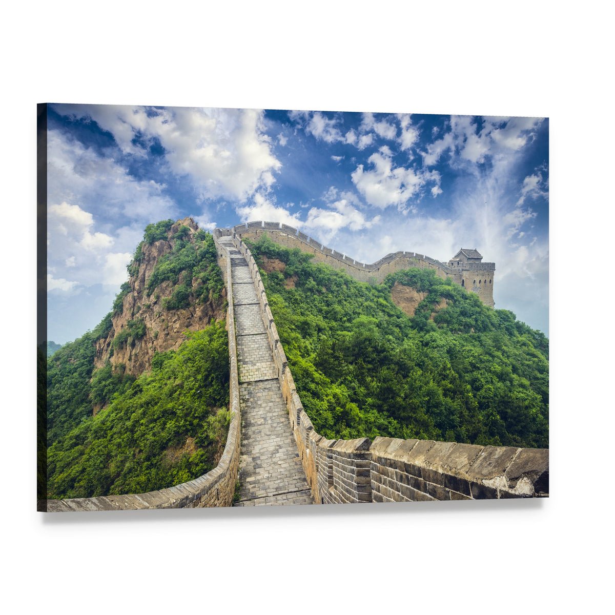 Great Wall of China Canvas Wall Art, single panel gallery wrapped canvas, angled product view