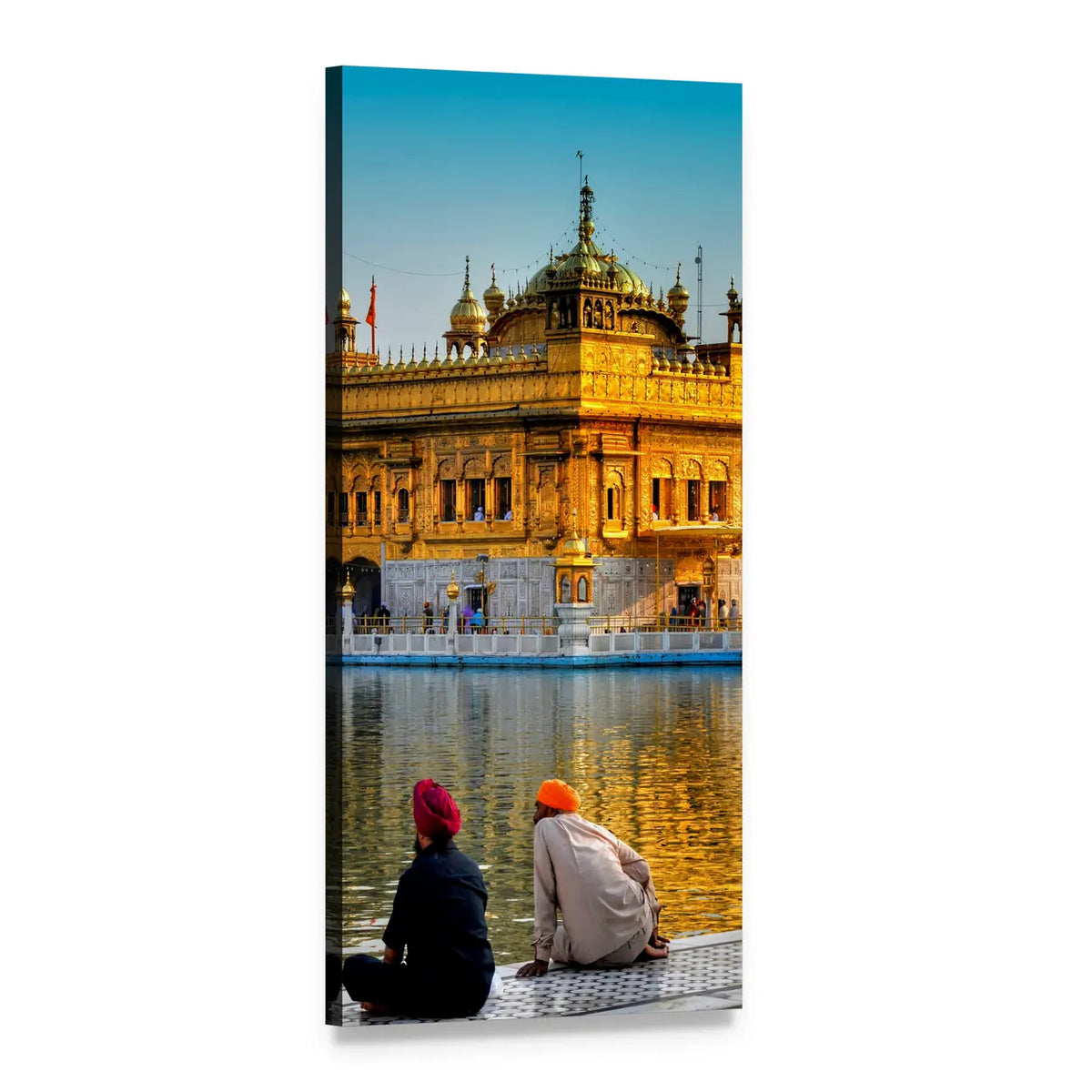 Golden Temple in Amritsar Vertical Canvas Wall Art, 1 panel 1 Vertical layout gallery wrapped canvas set, angled product view