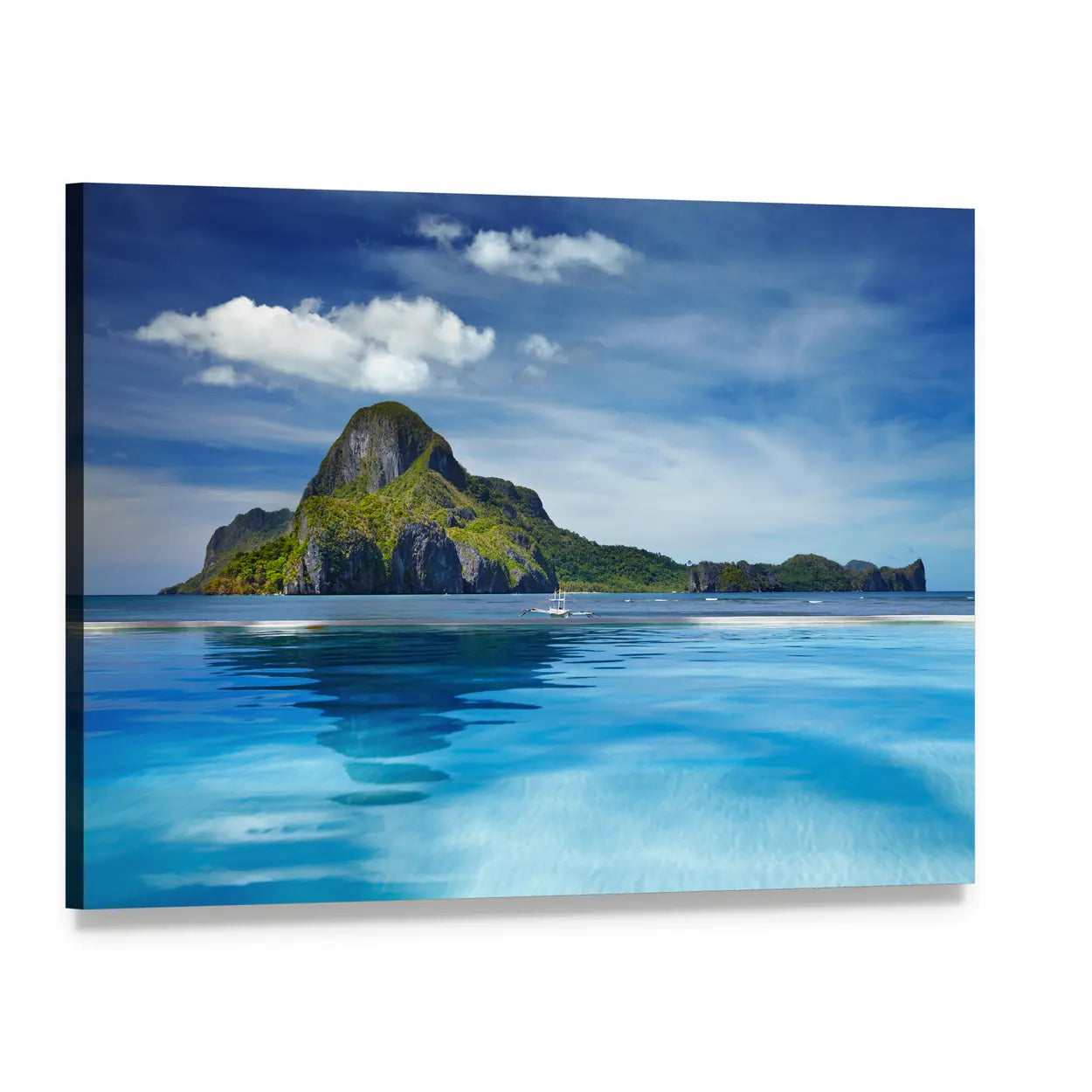 Cadlao Island El Nido Seascape Canvas Wall Art, single panel gallery wrapped canvas, angled product view