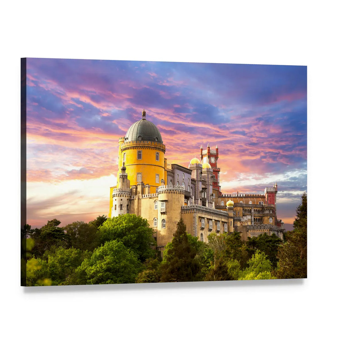 Fairy Palace in Sintra Canvas Wall Art, single panel gallery wrapped canvas, angled product view