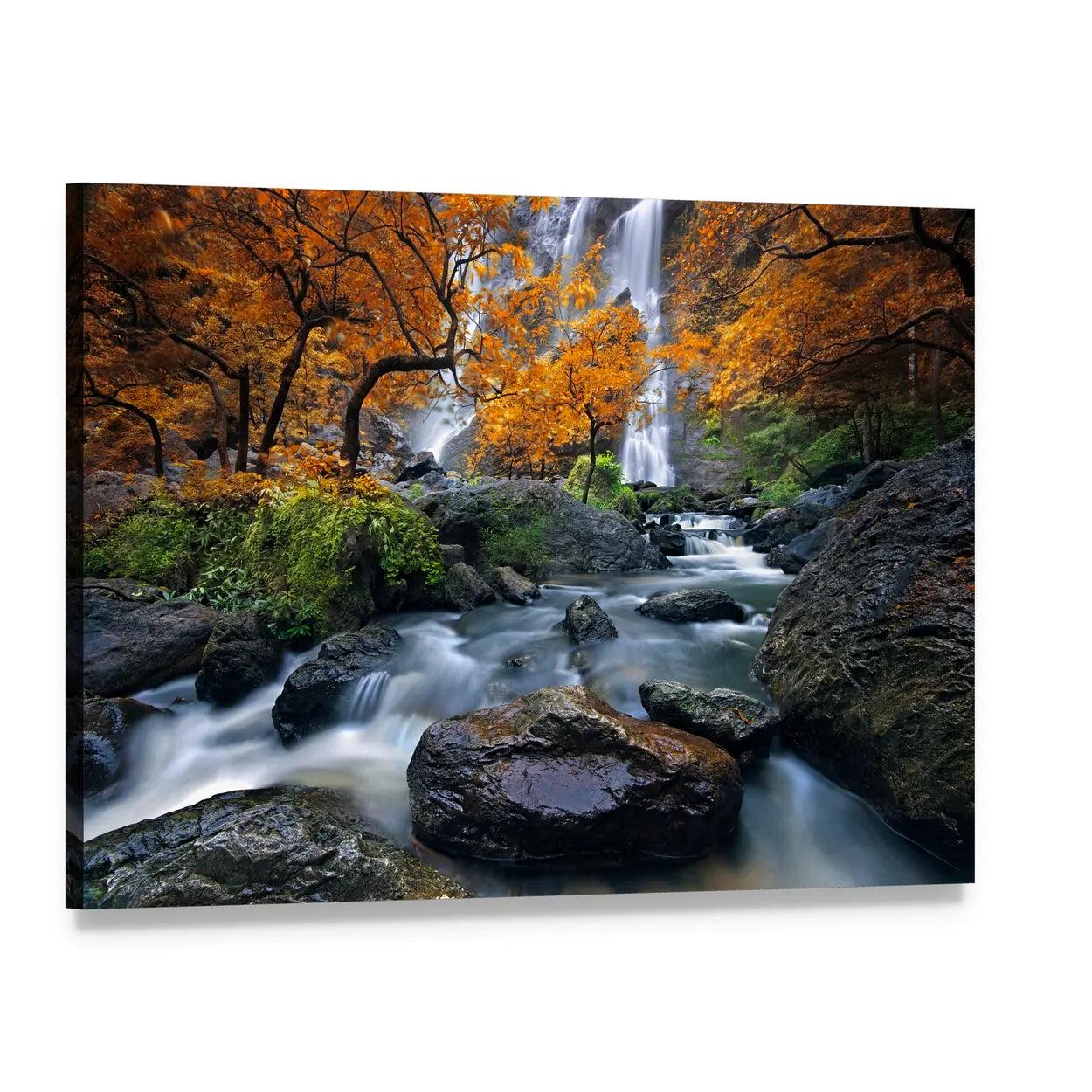 Konglan Waterfall In Kampangpejt Province Thailand Canvas Wall Art, single panel gallery wrapped canvas, angled product view