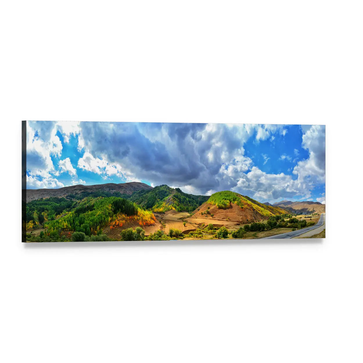Spring in Kackars, Turkey Panoramic Canvas Wall Art, single panel gallery wrapped canvas, angled product view
