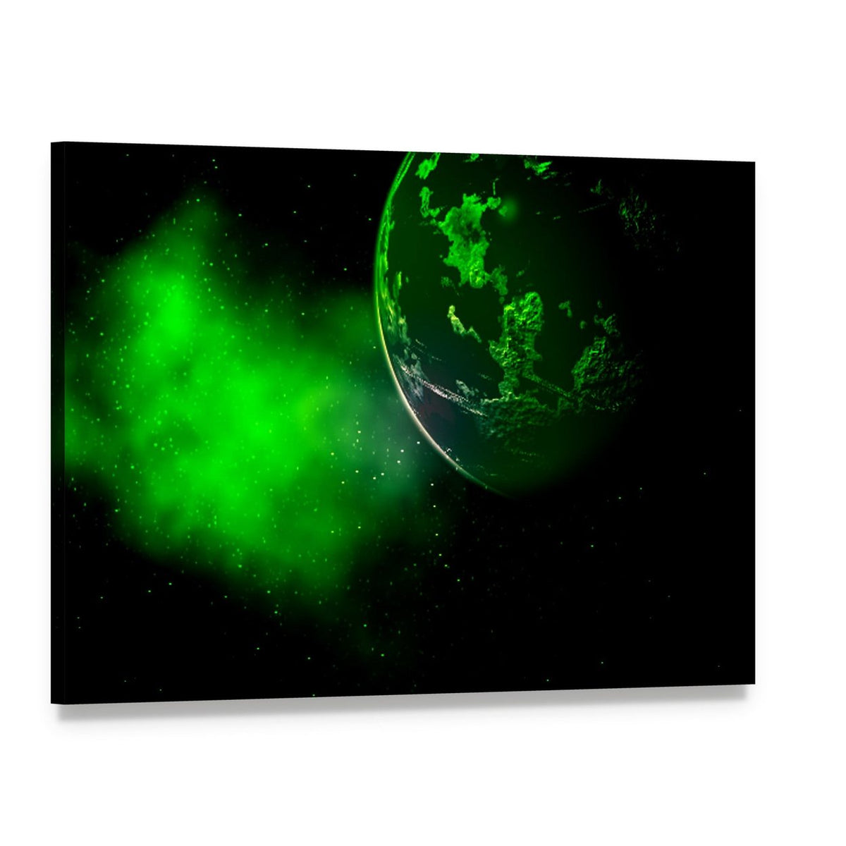 M Type Planet in Cosmos Canvas Wall Art, single panel gallery wrapped canvas, angled product view