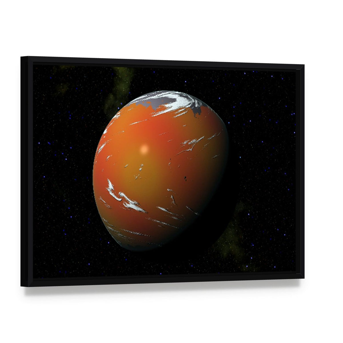 Bespin Gas Giant Planet Canvas Wall Art, framed canvas in a black floater frame, angled product view