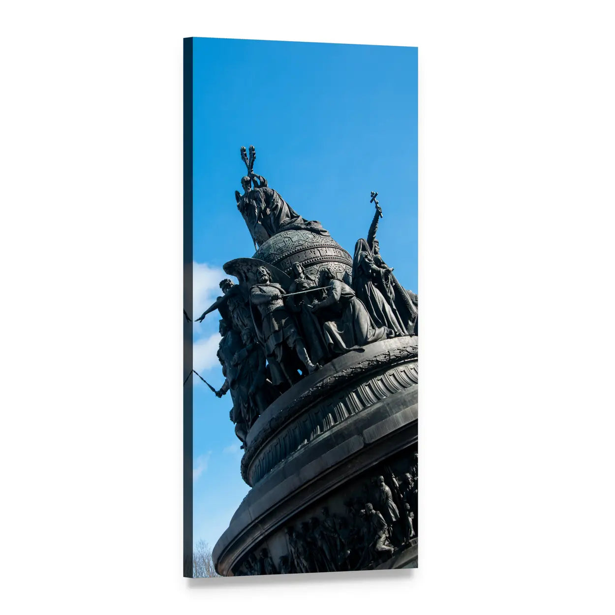 Millennium of Russia Monument, Veliky Novgorod Vertical Canvas Wall Art, 1 panel 1 Vertical layout gallery wrapped canvas set, angled product view