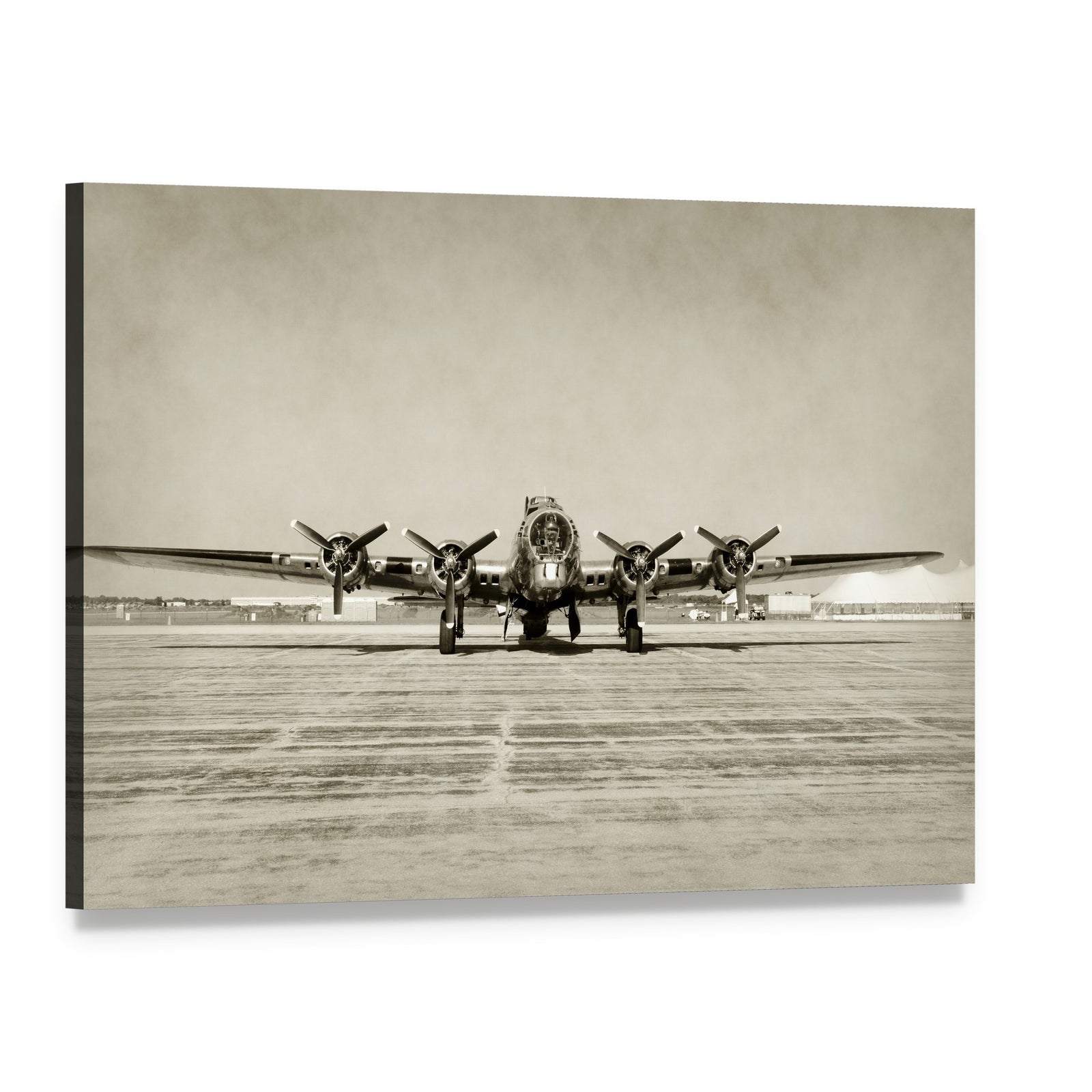 World War Ii Era Heavy Bomber Canvas Wall Art, single panel gallery wrapped canvas, angled product view