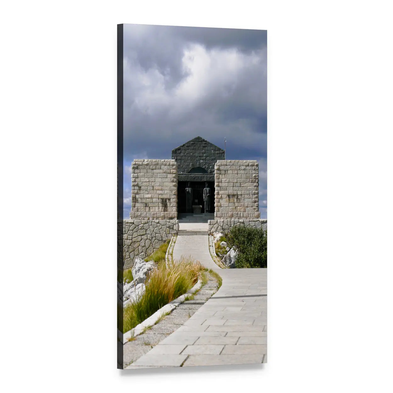 Njegoš Mausoleum on Mount Lovćen Vertical Canvas Wall Art, 1 panel 1 Vertical layout gallery wrapped canvas set, angled product view