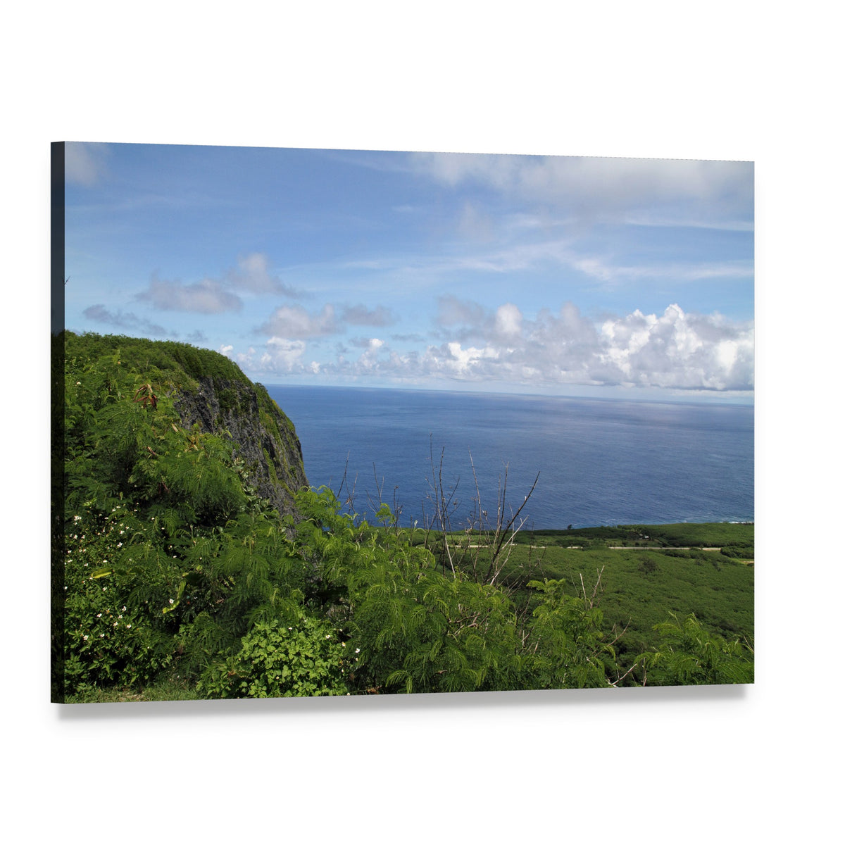Suicide Cliff Ocean View, Saipan Canvas Wall Art, single panel gallery wrapped canvas, angled product view
