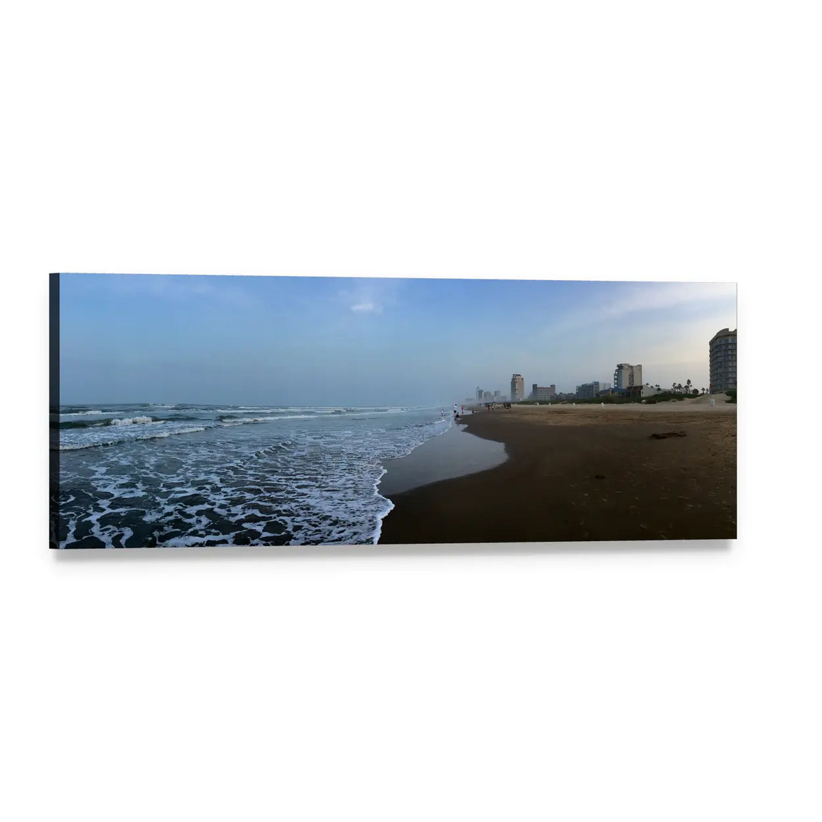 Gulf of Mexico Coastal Skyline Panoramic Canvas Wall Art, single panel gallery wrapped canvas, angled product view
