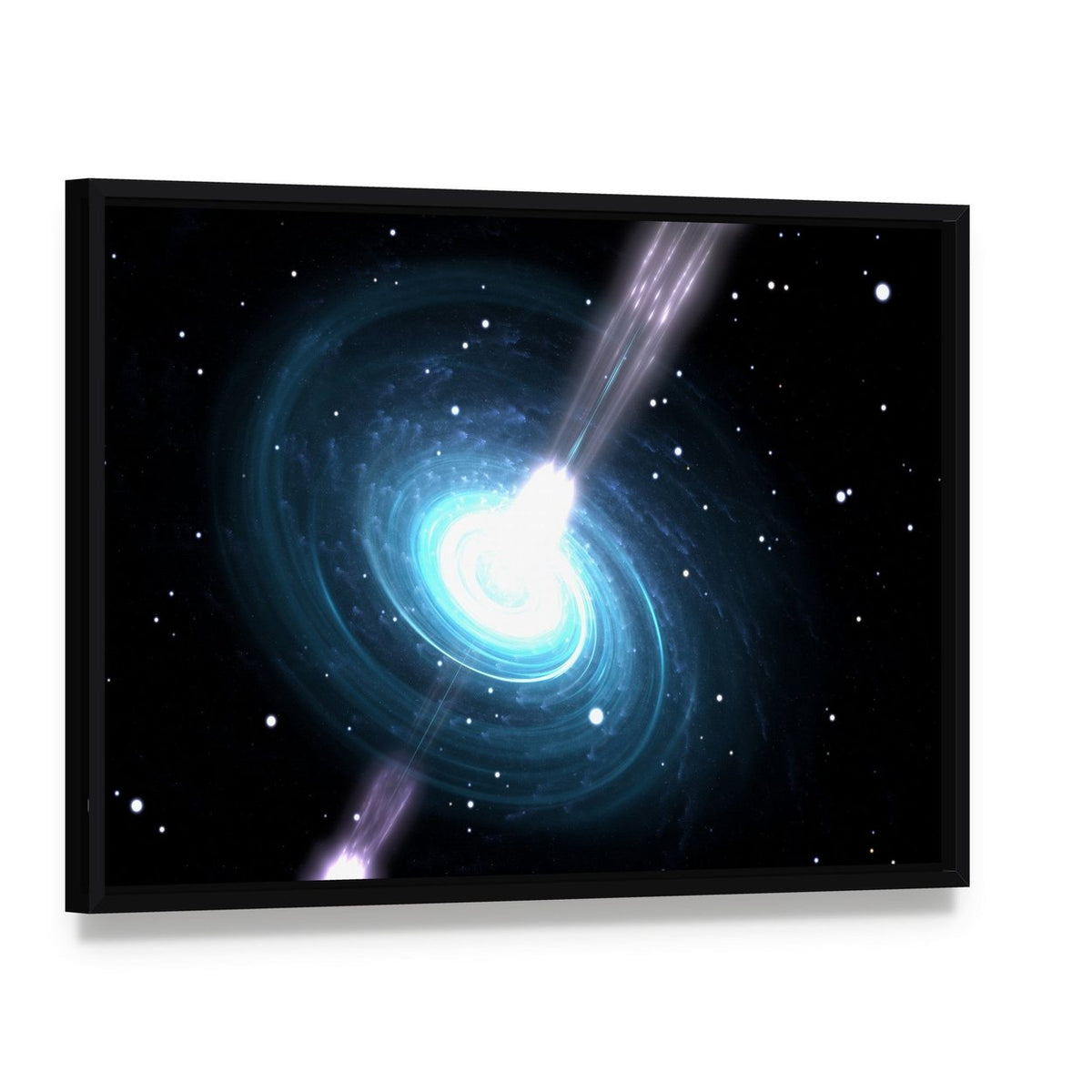 Highly Magnetized Pulsar Canvas Wall Art, framed canvas in a black floater frame, angled product view