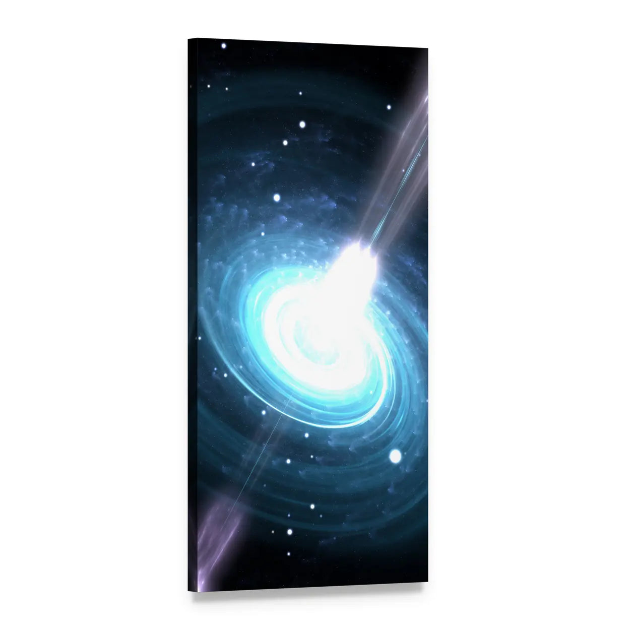 Highly Magnetized Pulsar with Relativistic Jets Vertical Canvas Wall Art, 1 panel 1 Vertical layout gallery wrapped canvas set, angled product view