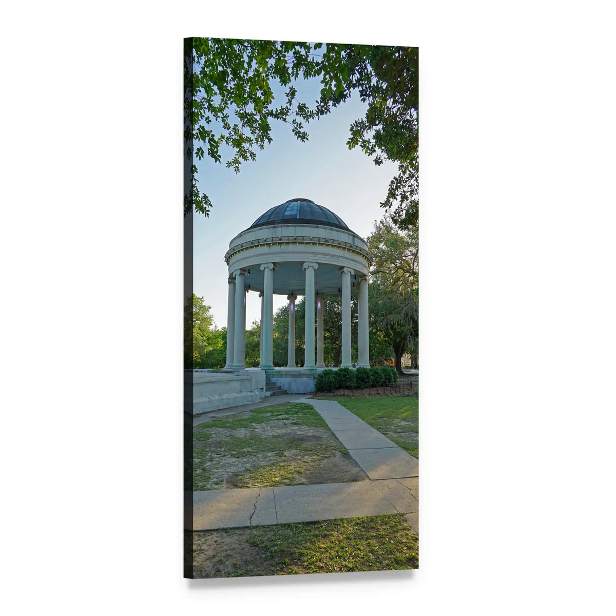 Classical Rotunda in Summer Garden Vertical Canvas Wall Art, 1 panel 1 Vertical layout gallery wrapped canvas set, angled product view