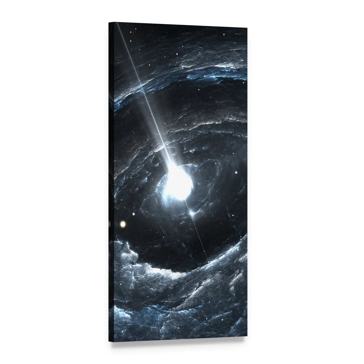 Highly Magnetized Rotating Neutron Star Vertical Canvas Wall Art, 1 panel 1 Vertical layout gallery wrapped canvas set, angled product view