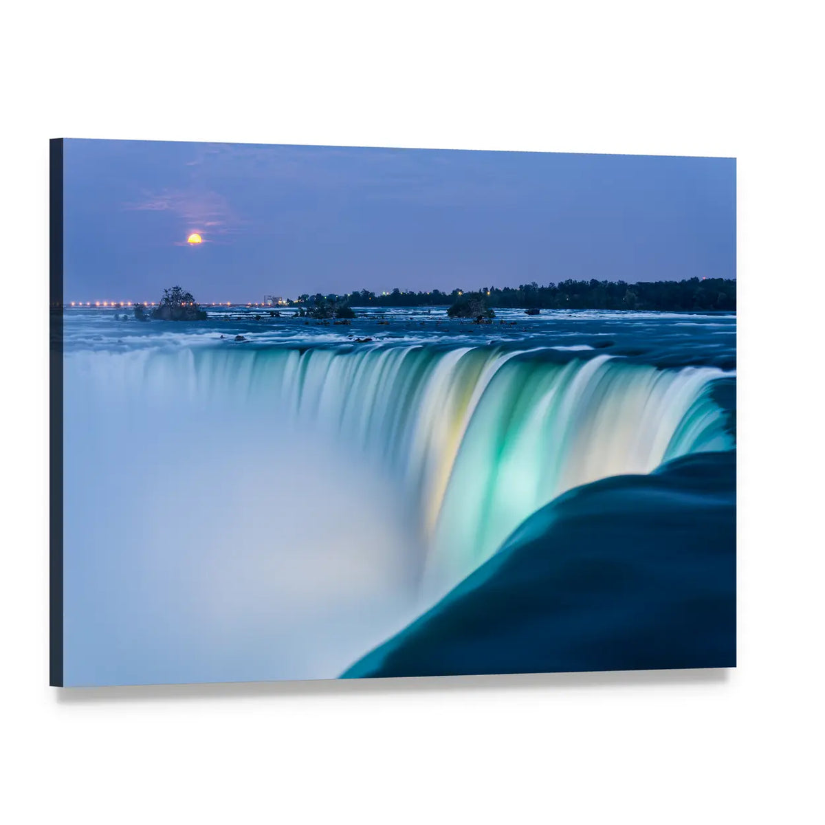 Dusk At Niagara Falls Canvas Wall Art, single panel gallery wrapped canvas, angled product view