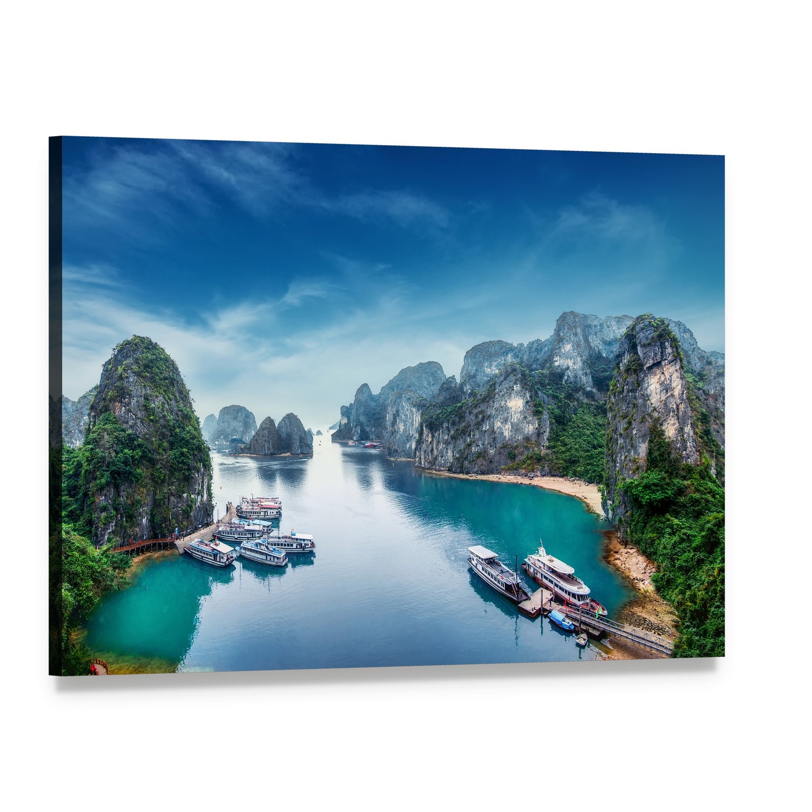Ha Long Bay, Vietnam Seascape Canvas Wall Art, single panel gallery wrapped canvas, angled product view