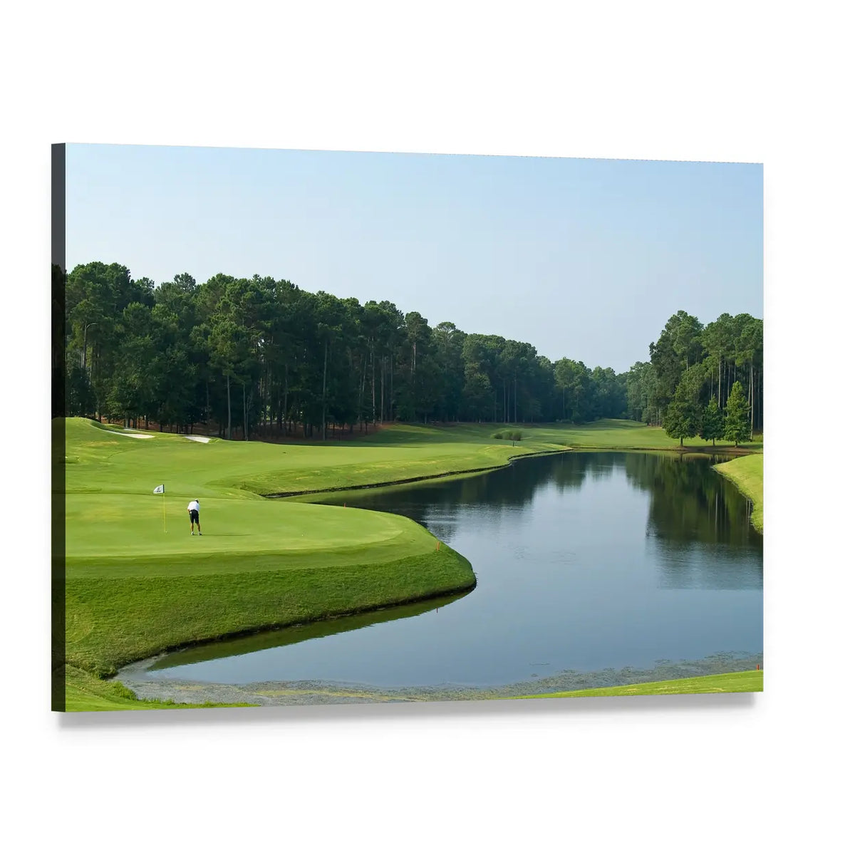 Golfer at Myrtle Beach Putting Green Canvas Wall Art, single panel gallery wrapped canvas, angled product view