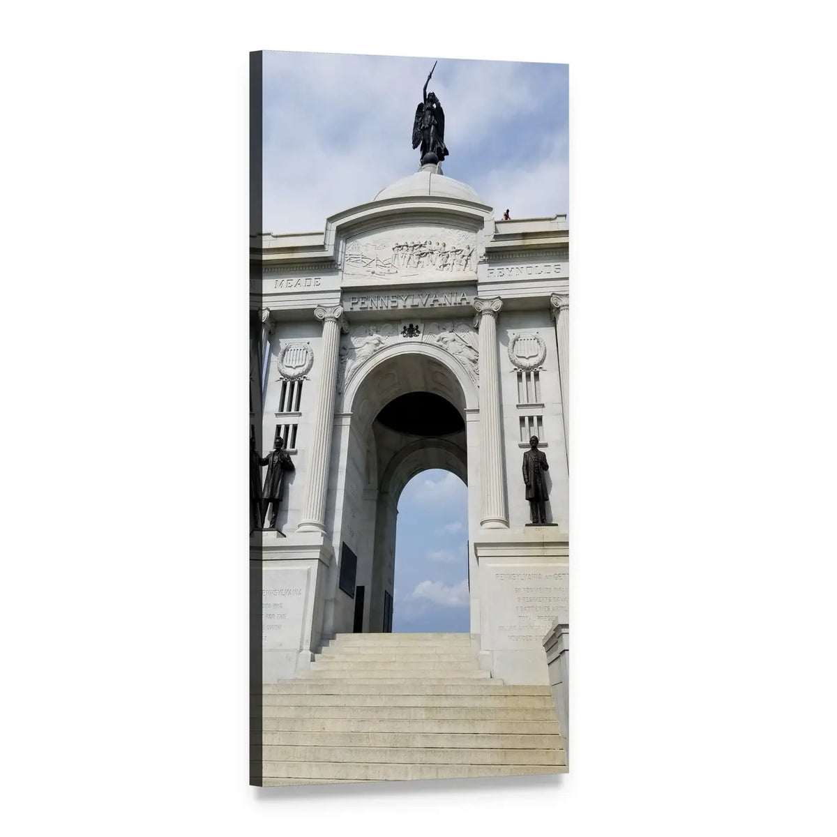 Civil War Monument Vertical Canvas Wall Art, 1 panel 1 Vertical layout gallery wrapped canvas set, angled product view