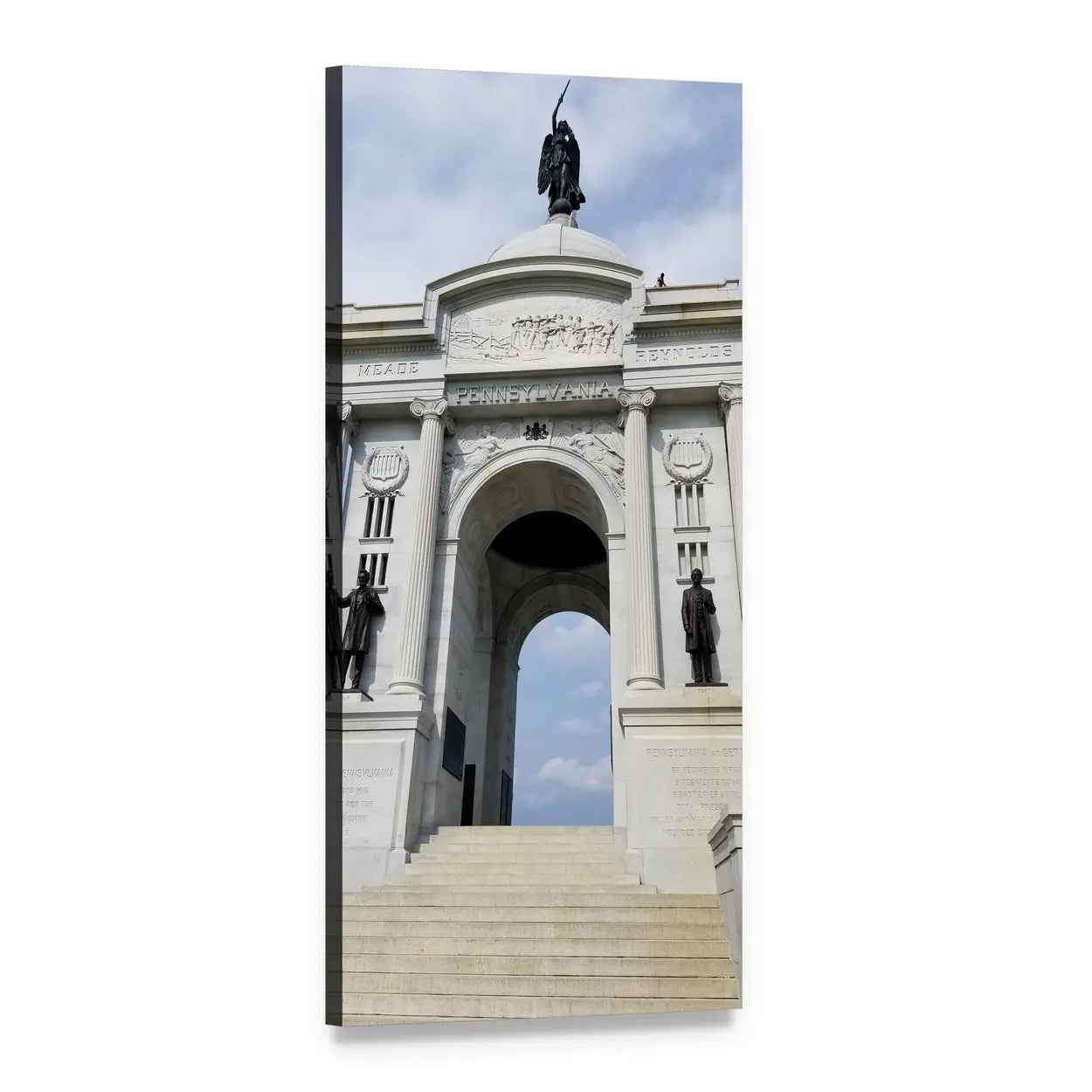 Civil War Monument Vertical Canvas Wall Art, 1 panel 1 Vertical layout gallery wrapped canvas set, angled product view