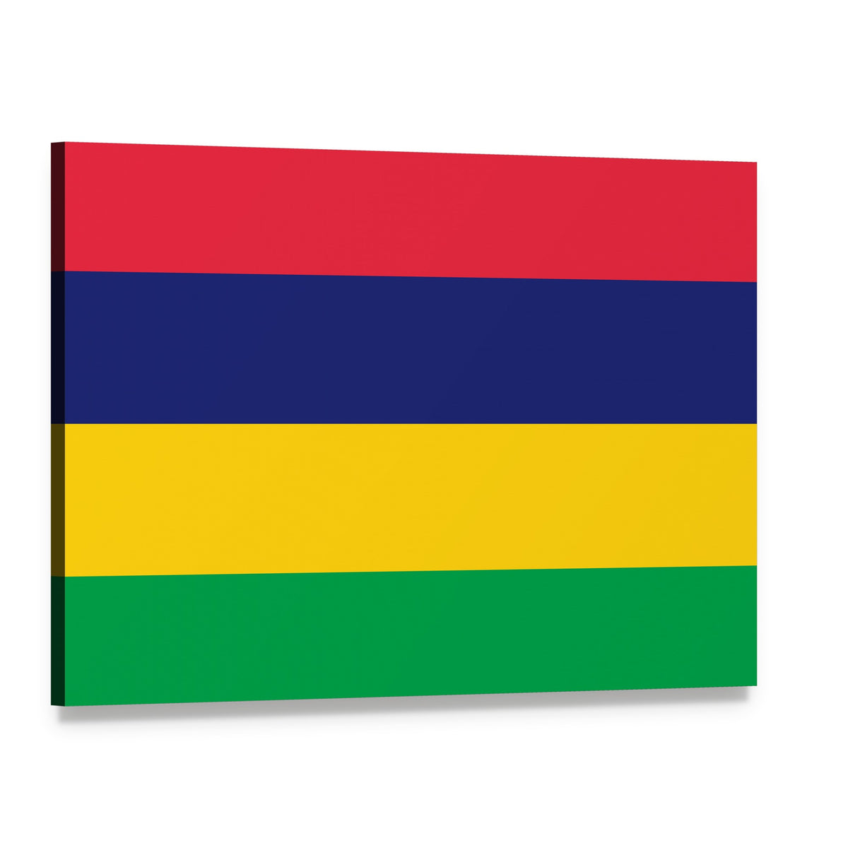 Mauritius Flag Canvas Wall Art, single panel gallery wrapped canvas, angled product view