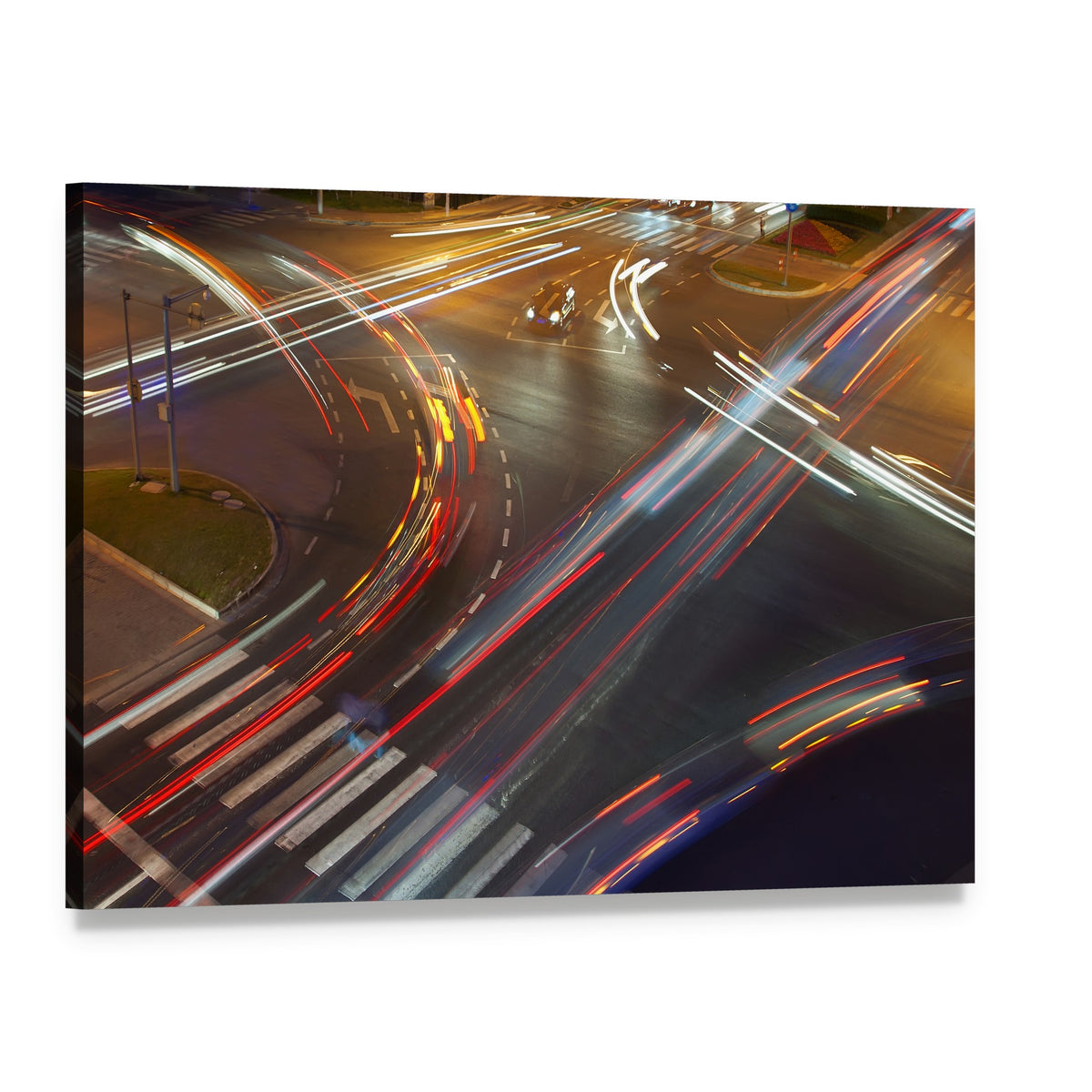 Colorful Traffic Lights Canvas Wall Art, single panel gallery wrapped canvas, angled product view