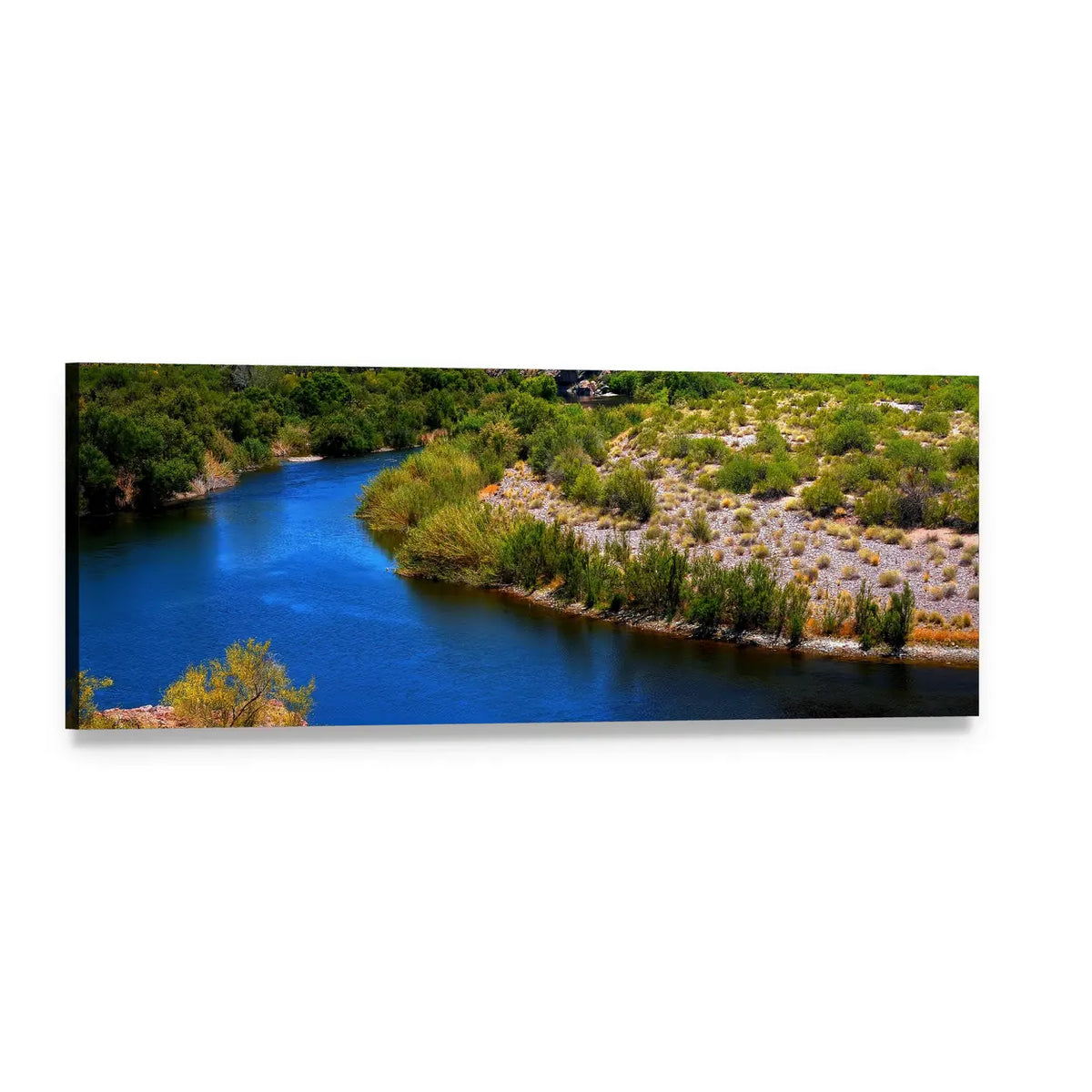Salt River in Arizona Panoramic Canvas Wall Art, single panel gallery wrapped canvas, angled product view