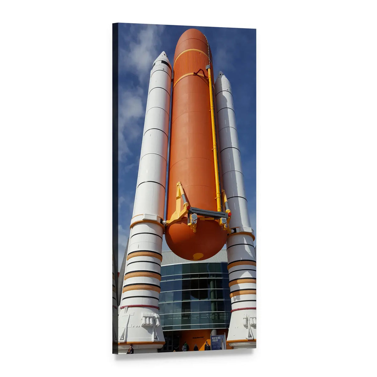 Space Shuttle on Launchpad Vertical Canvas Wall Art, 1 panel 1 Vertical layout gallery wrapped canvas set, angled product view