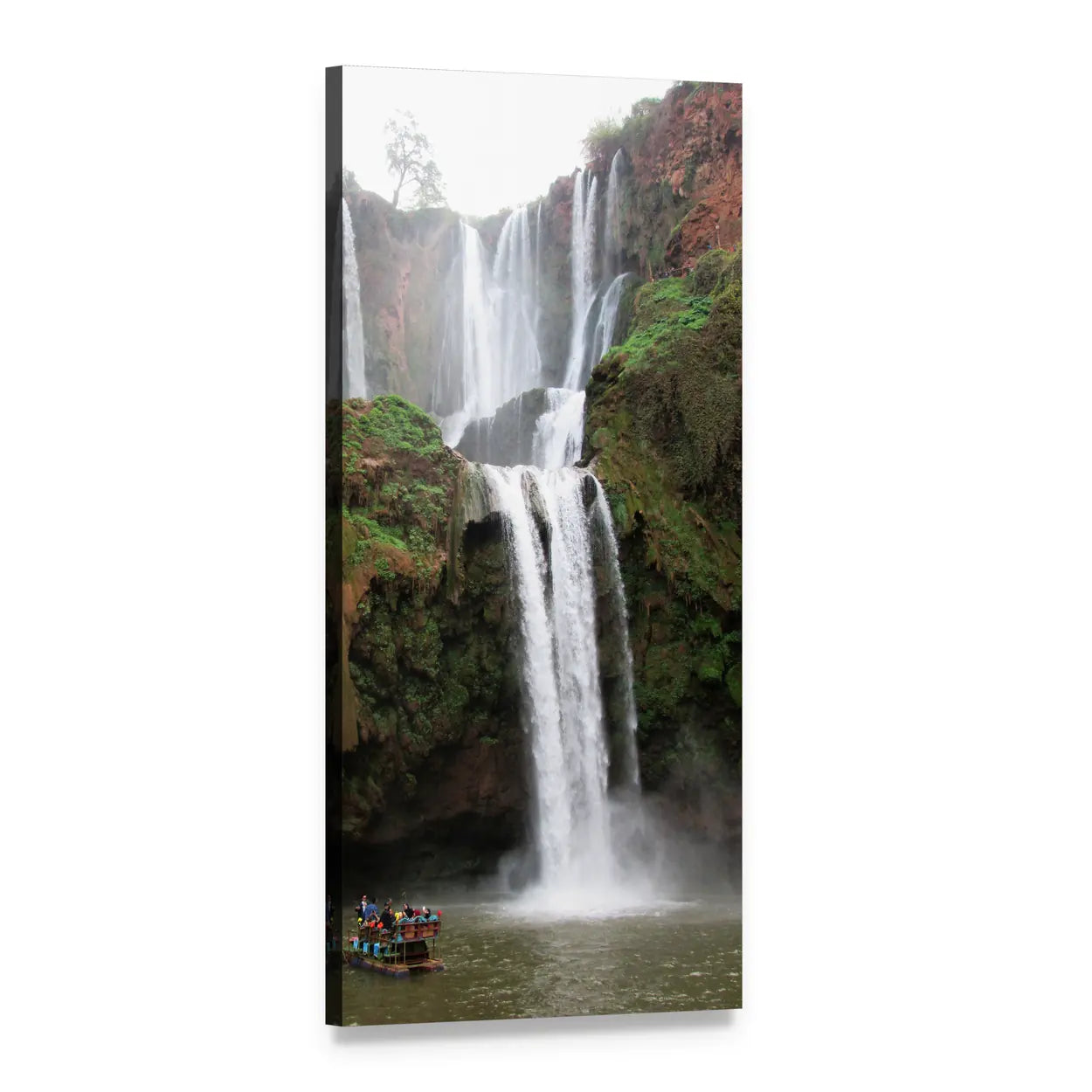 Shutter Speed Waterfall in Morocco Vertical Canvas Wall Art, 1 panel 1 Vertical layout gallery wrapped canvas set, angled product view