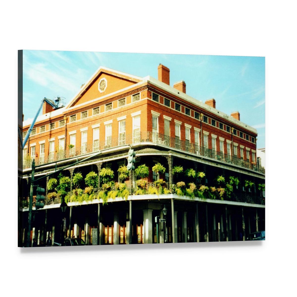 French Quarter Balconies, New Orleans Canvas Wall Art, single panel gallery wrapped canvas, angled product view