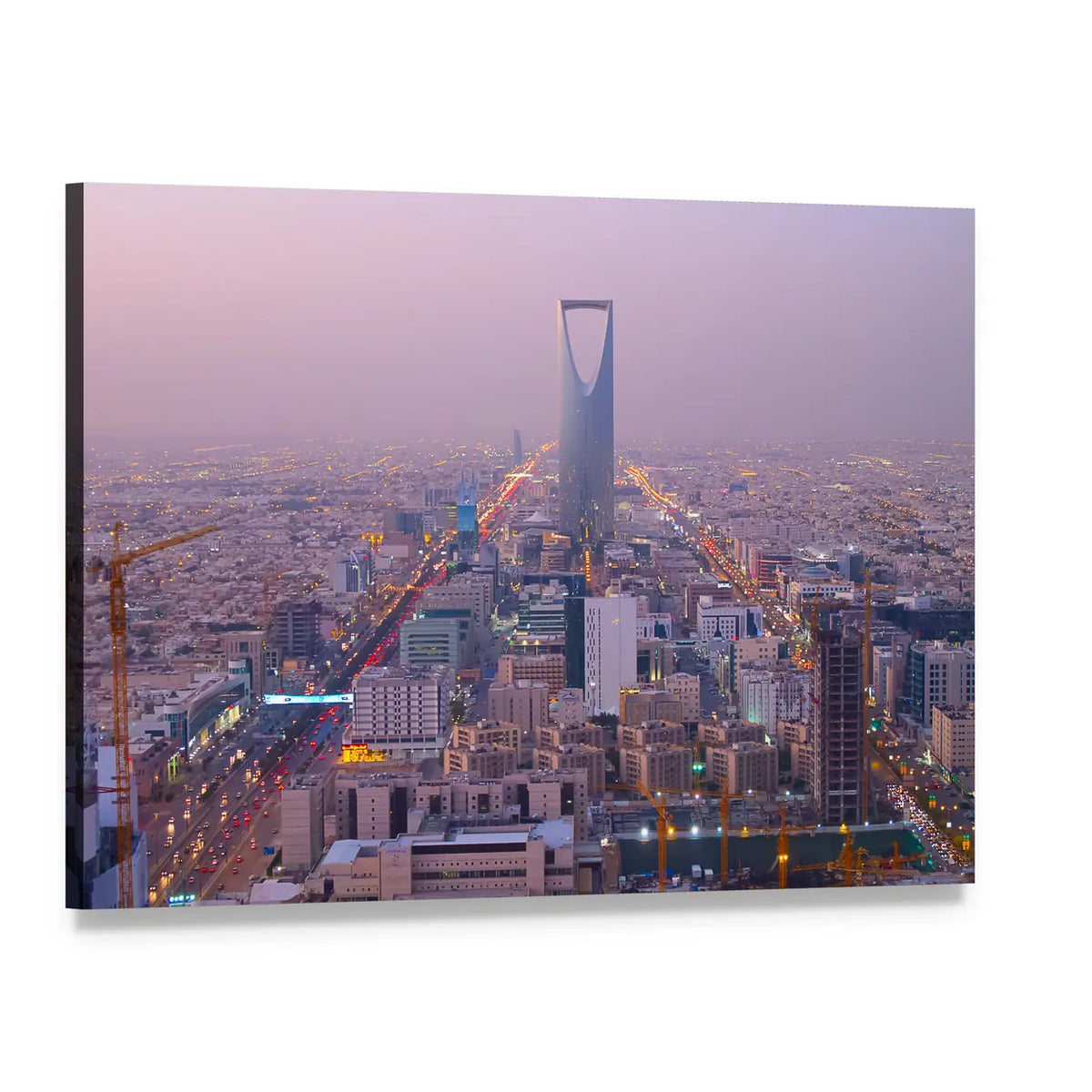 Kingdom Centre Tower, Riyadh Canvas Wall Art, single panel gallery wrapped canvas, angled product view