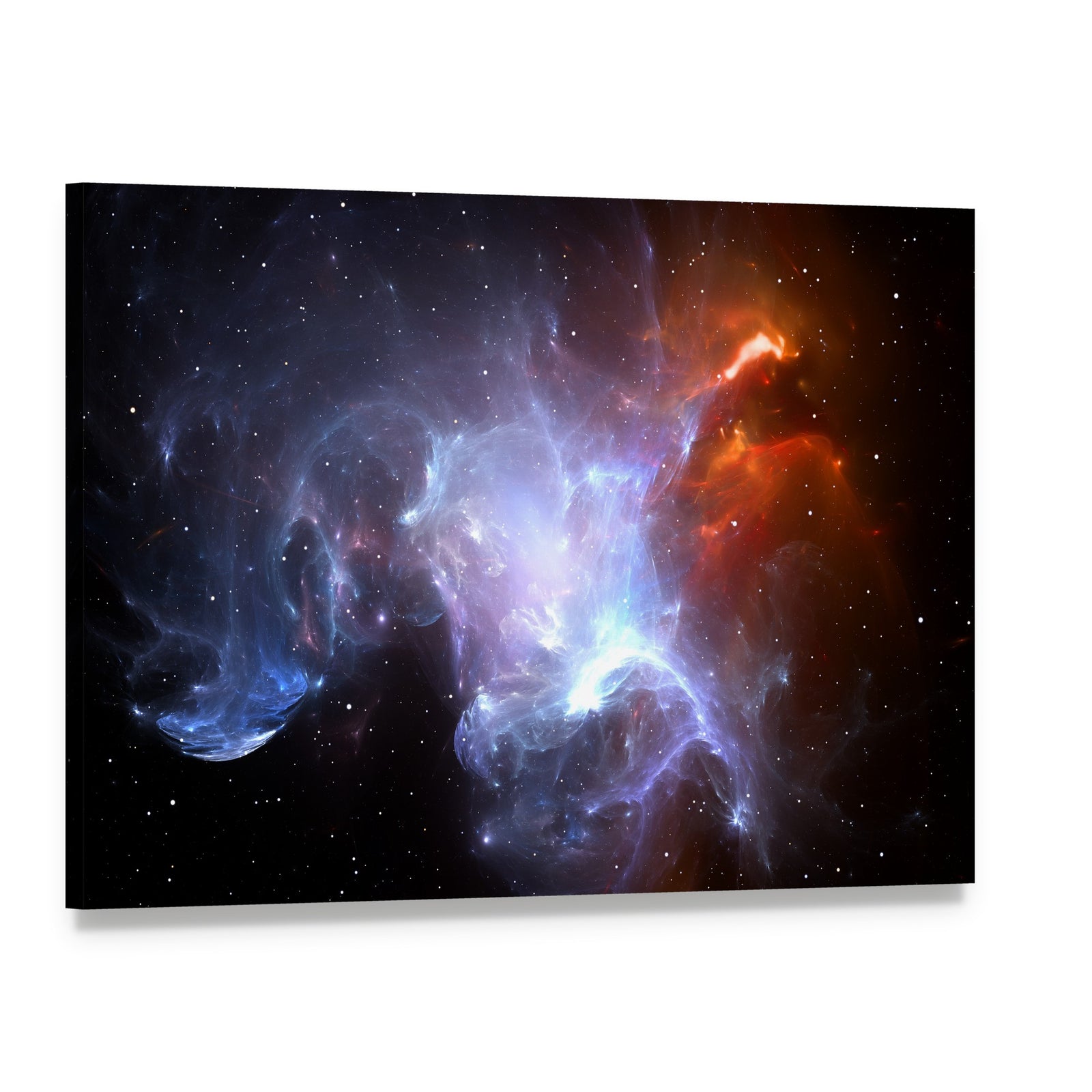Space Nebula Canvas Wall Art, single panel gallery wrapped canvas, angled product view