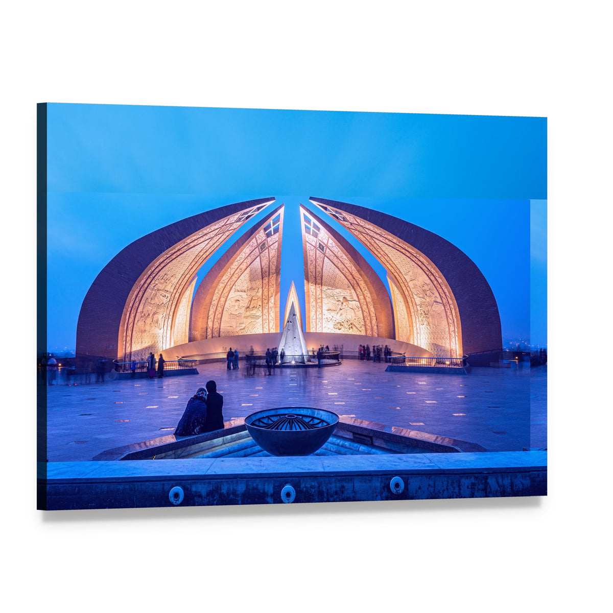 Pakistan Monument in Islamabad Canvas Wall Art, single panel gallery wrapped canvas, angled product view