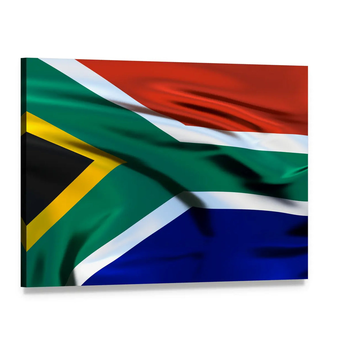 South African Flag Close-up Canvas Wall Art, single panel gallery wrapped canvas, angled product view