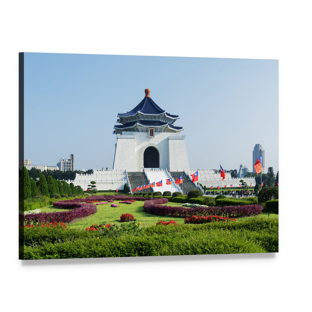 Chiang Kai-shek Memorial Hall Canvas Wall Art, single panel gallery wrapped canvas, angled product view