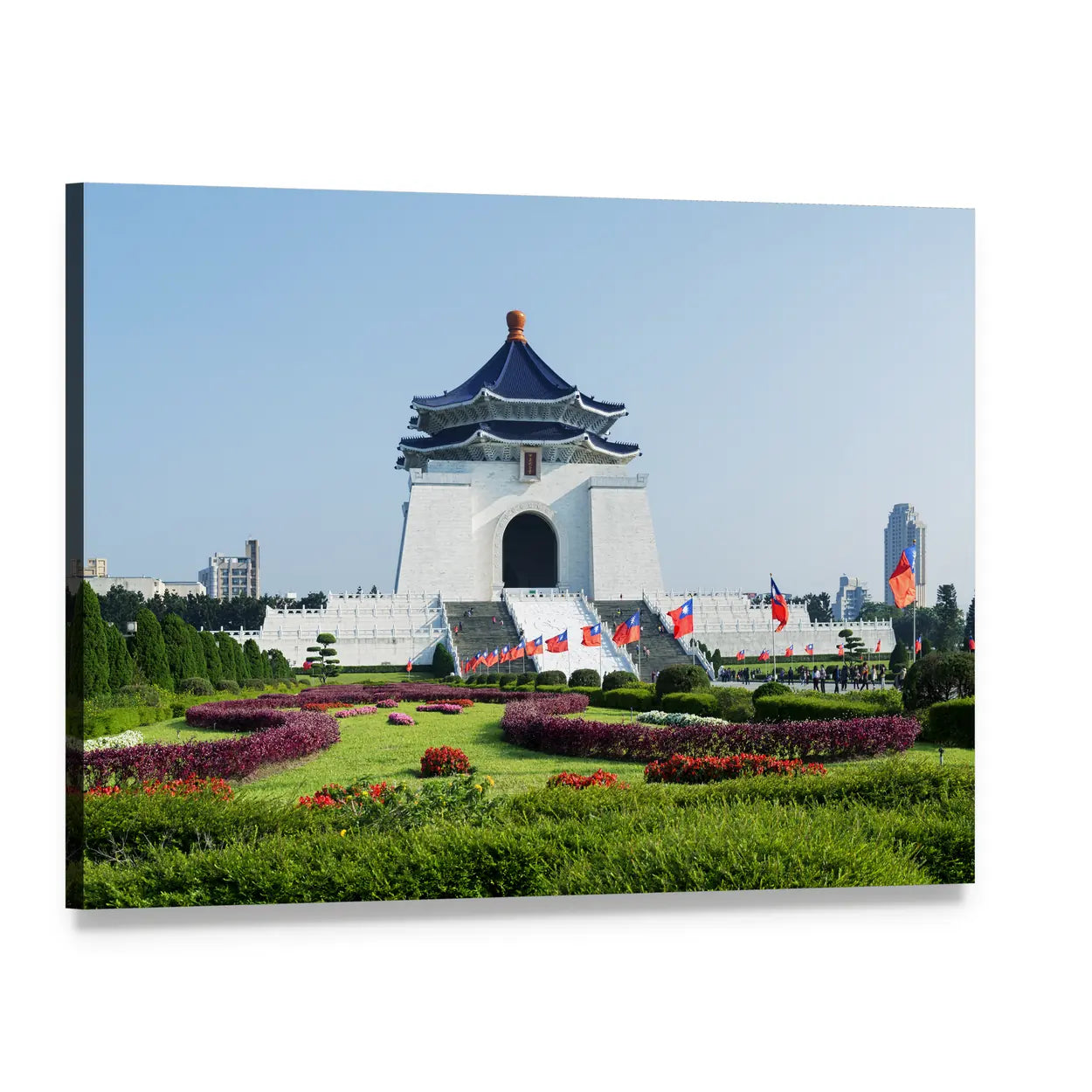 Chiang Kai-shek Memorial Hall Canvas Wall Art, single panel gallery wrapped canvas, angled product view