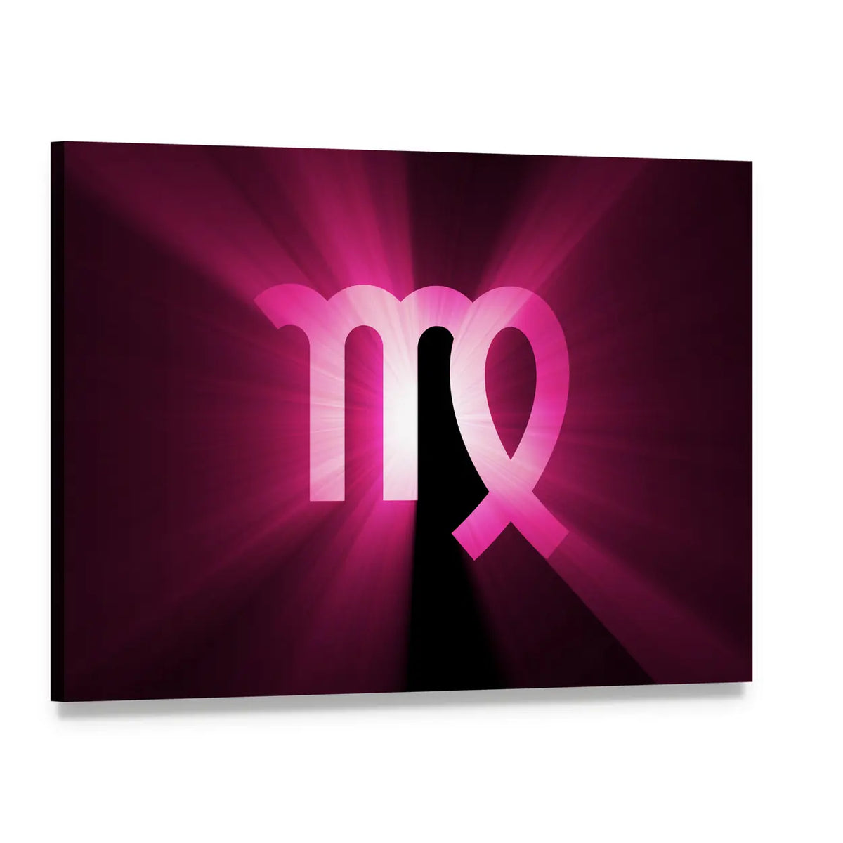 Radiant Virgo Zodiac Symbol Canvas Wall Art, single panel gallery wrapped canvas, angled product view