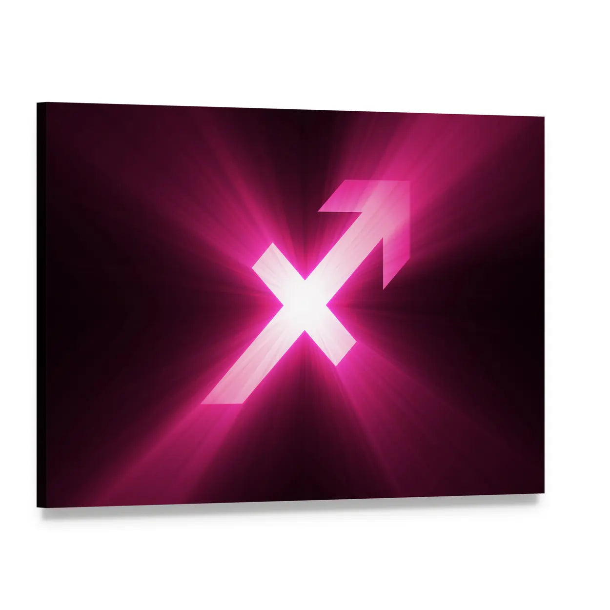 Sagittarius Zodiac Symbol Canvas Wall Art, single panel gallery wrapped canvas, angled product view