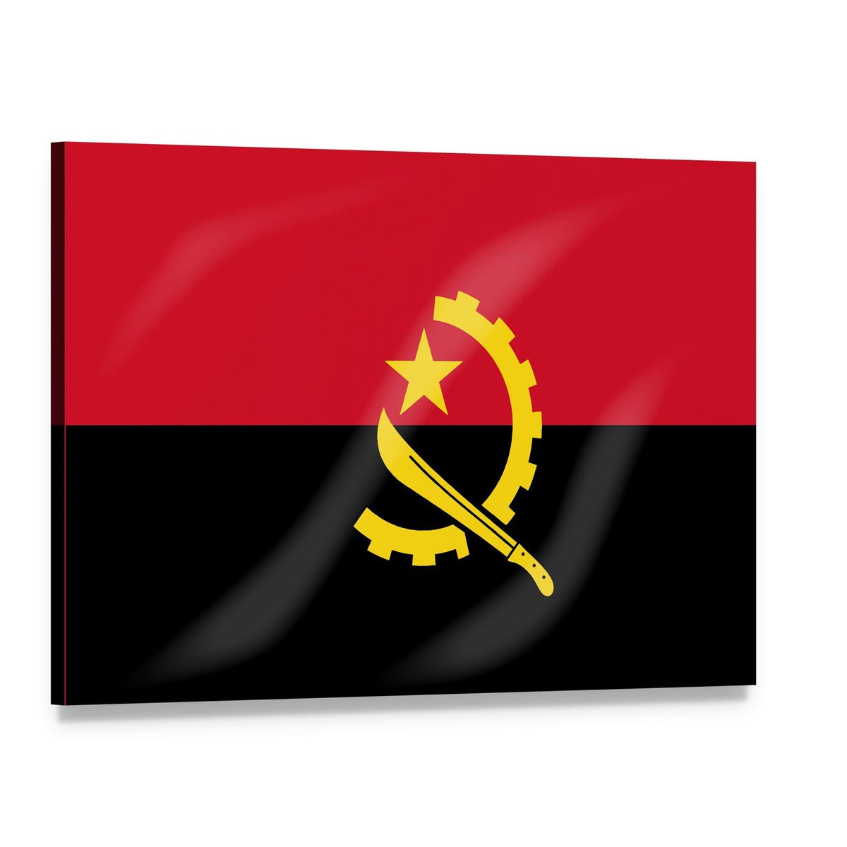 Angola Flag Graphic Canvas Wall Art, single panel gallery wrapped canvas, angled product view